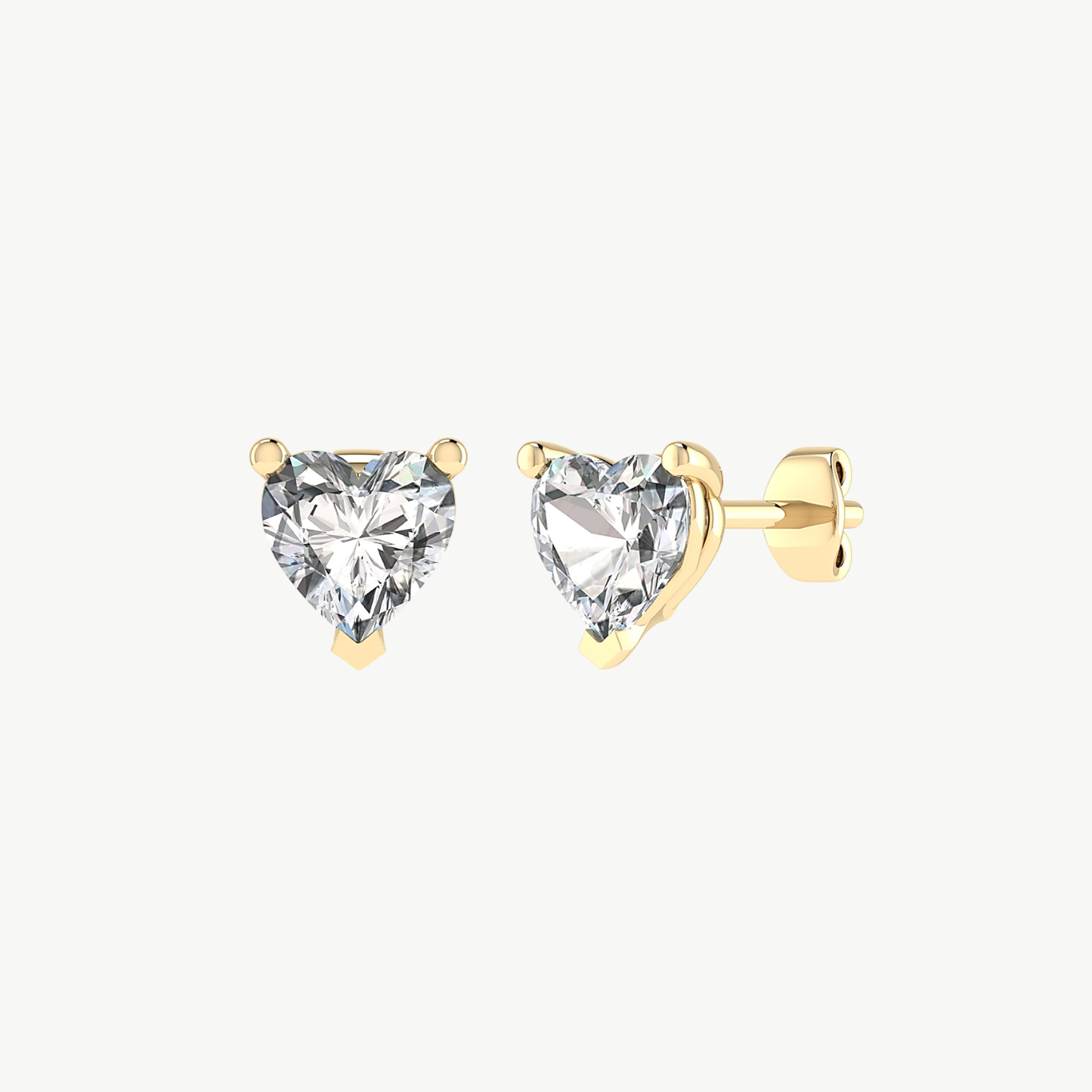 Classic Heart Diamond Earrings