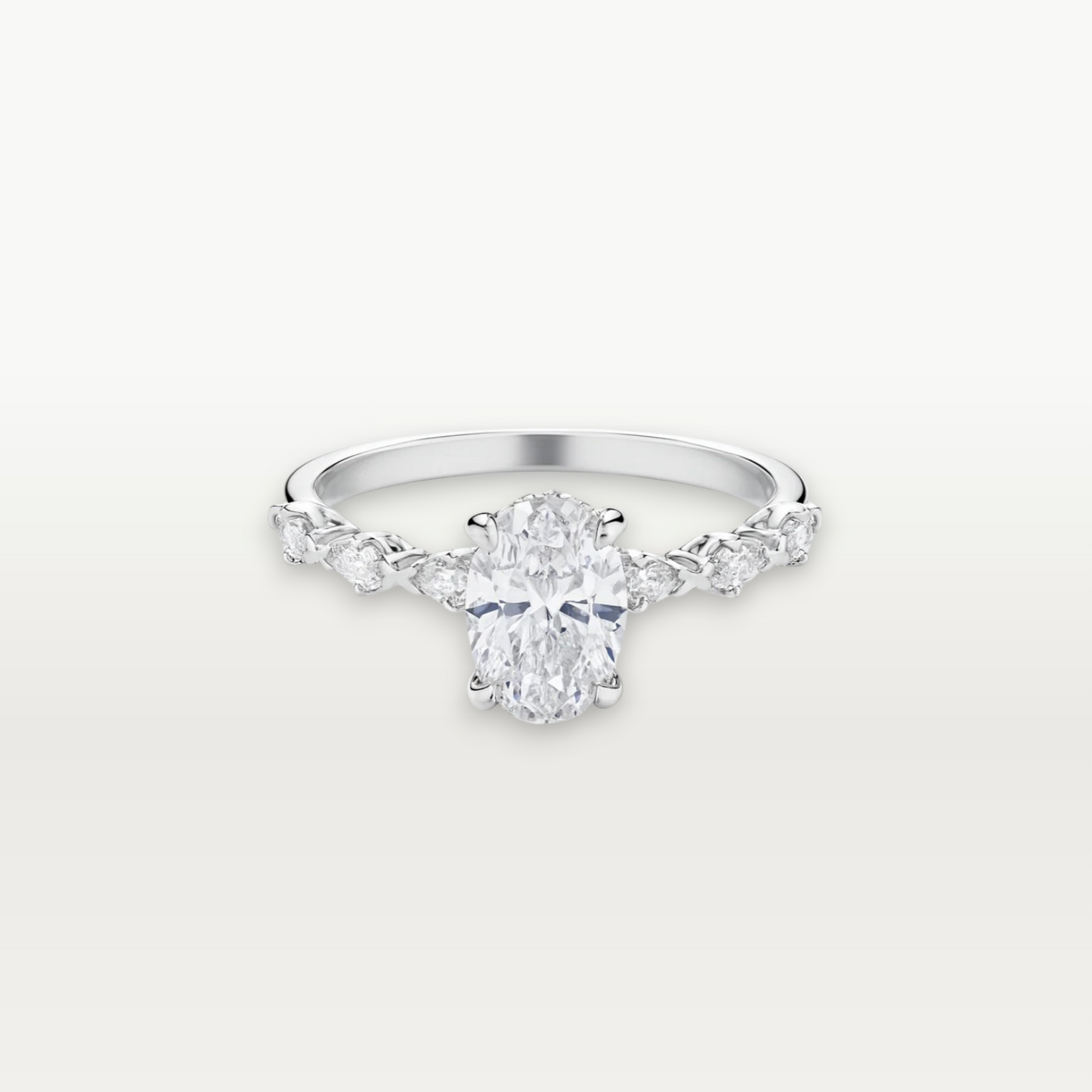 The Arabella, Oval-cut Centre with Marquise-cut Side Stones Diamond Ring