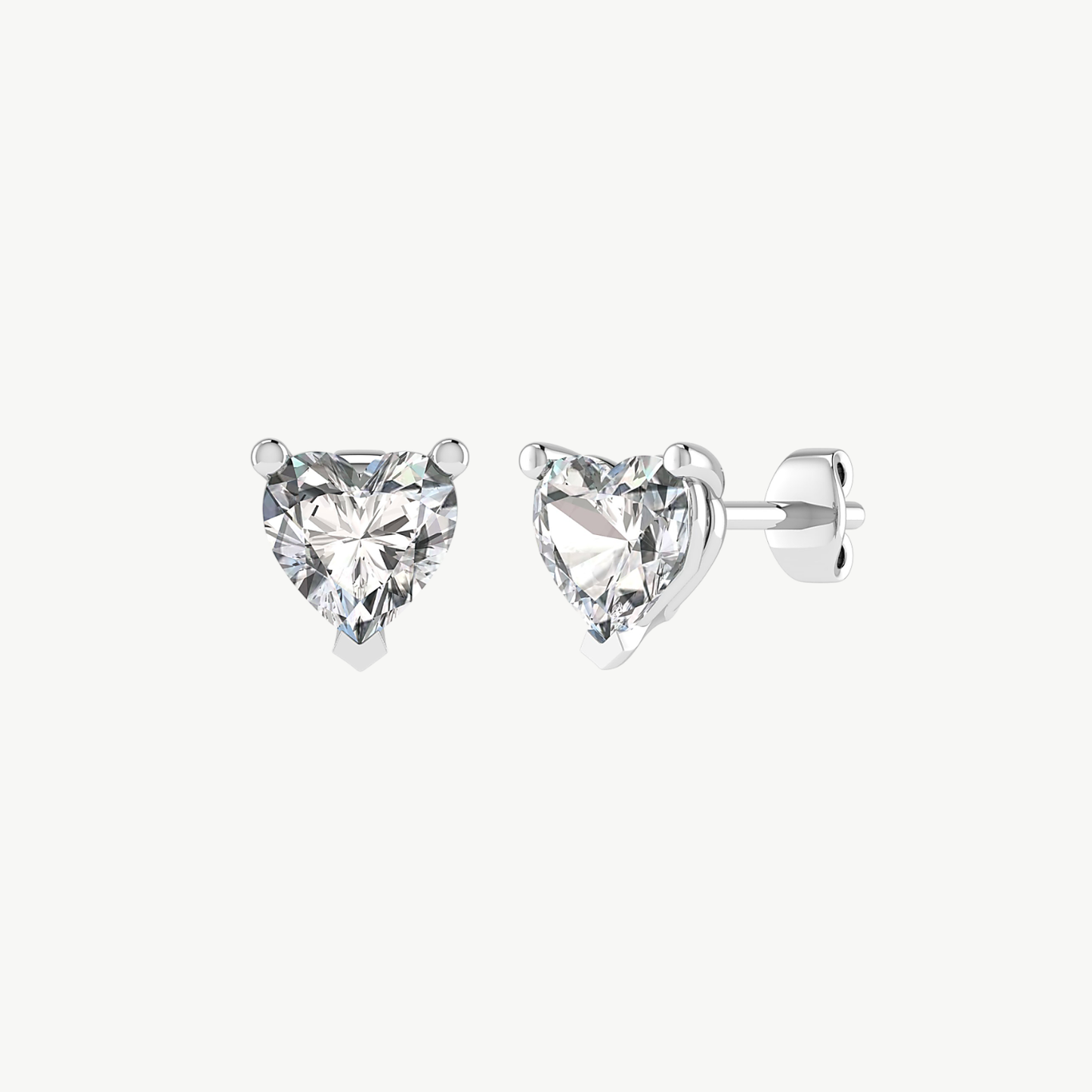 Classic Heart Diamond Earrings