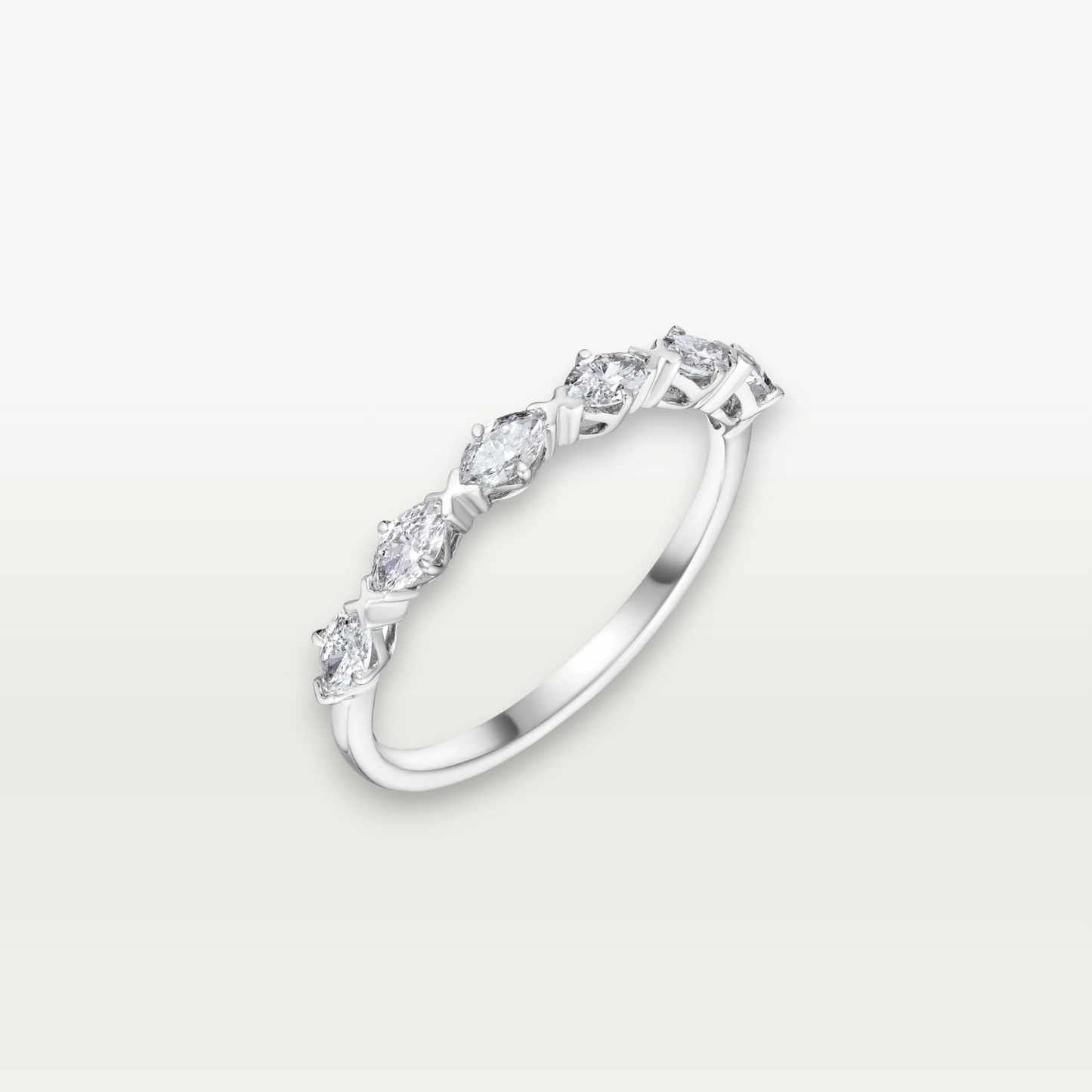 The Arabella Half Eternity Band with Marquise-cut Diamonds