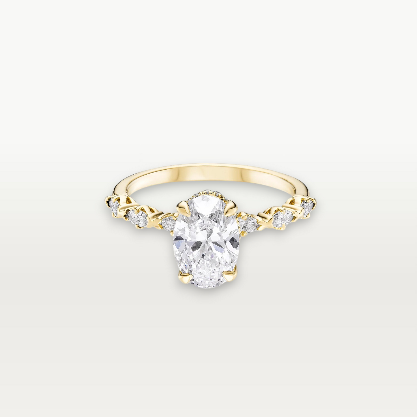 The Arabella, Oval-cut Centre with Marquise-cut Side Stones Diamond Ring