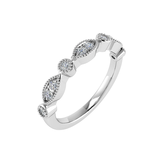 The Audrey Half Eternity Band with Vintage Marquise Motif Round Diamonds