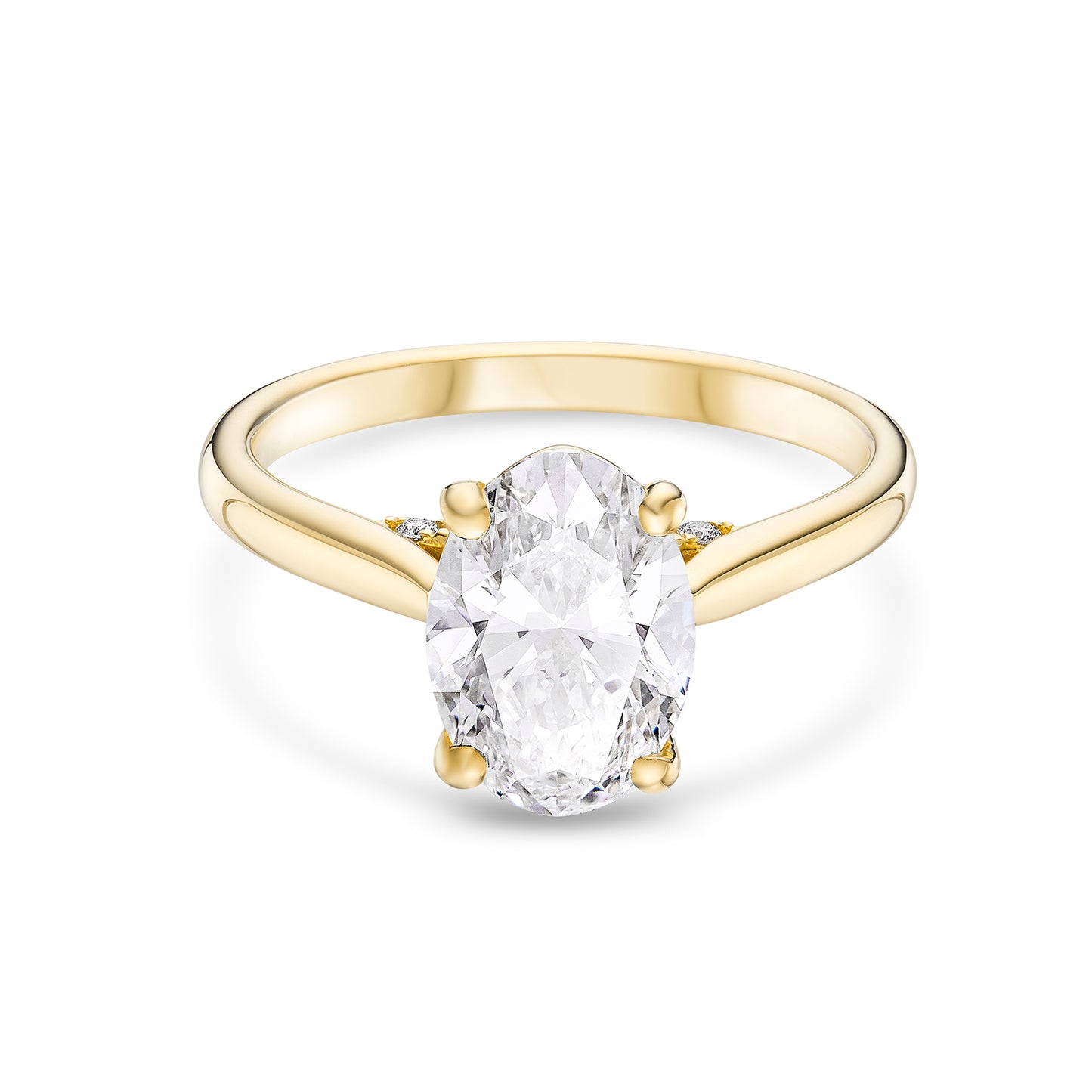 The Solitaire II, Oval-cut Diamond Ring with Hidden Pavé