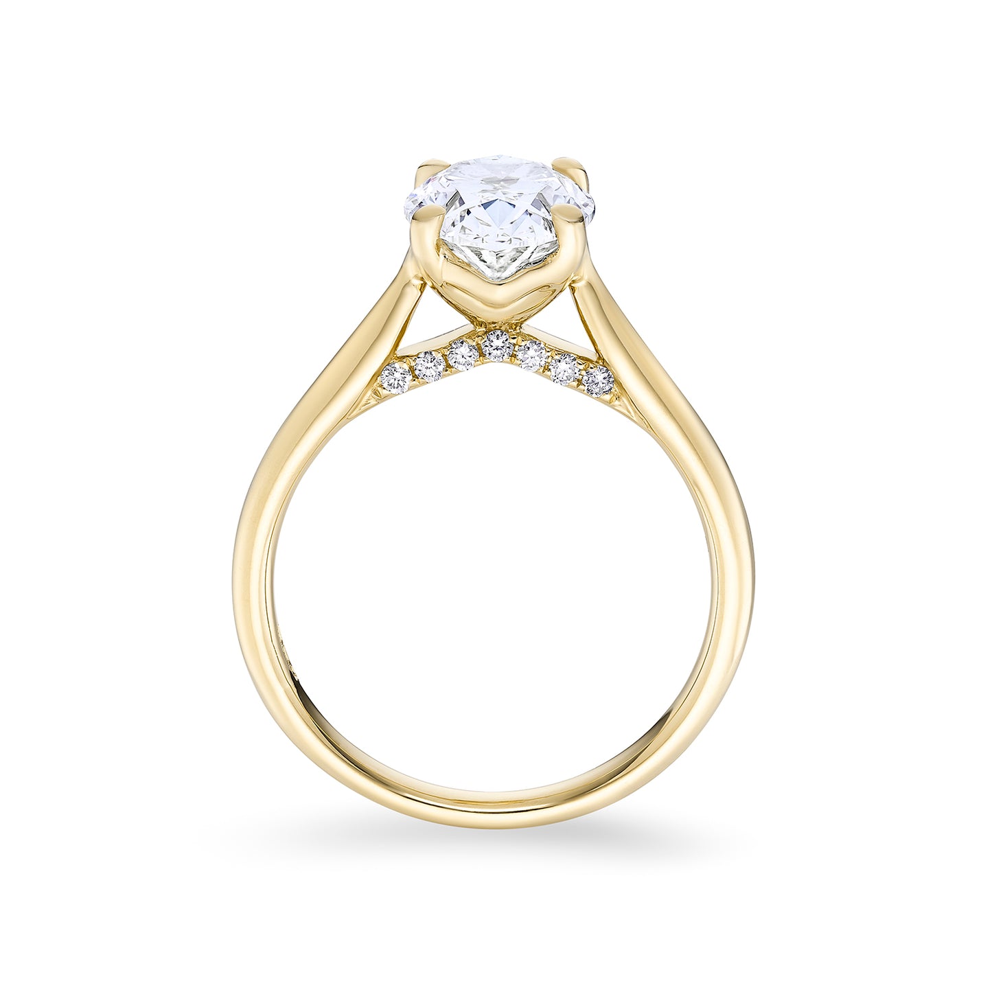 The Solitaire II, Oval-cut Diamond Ring with Hidden Pavé