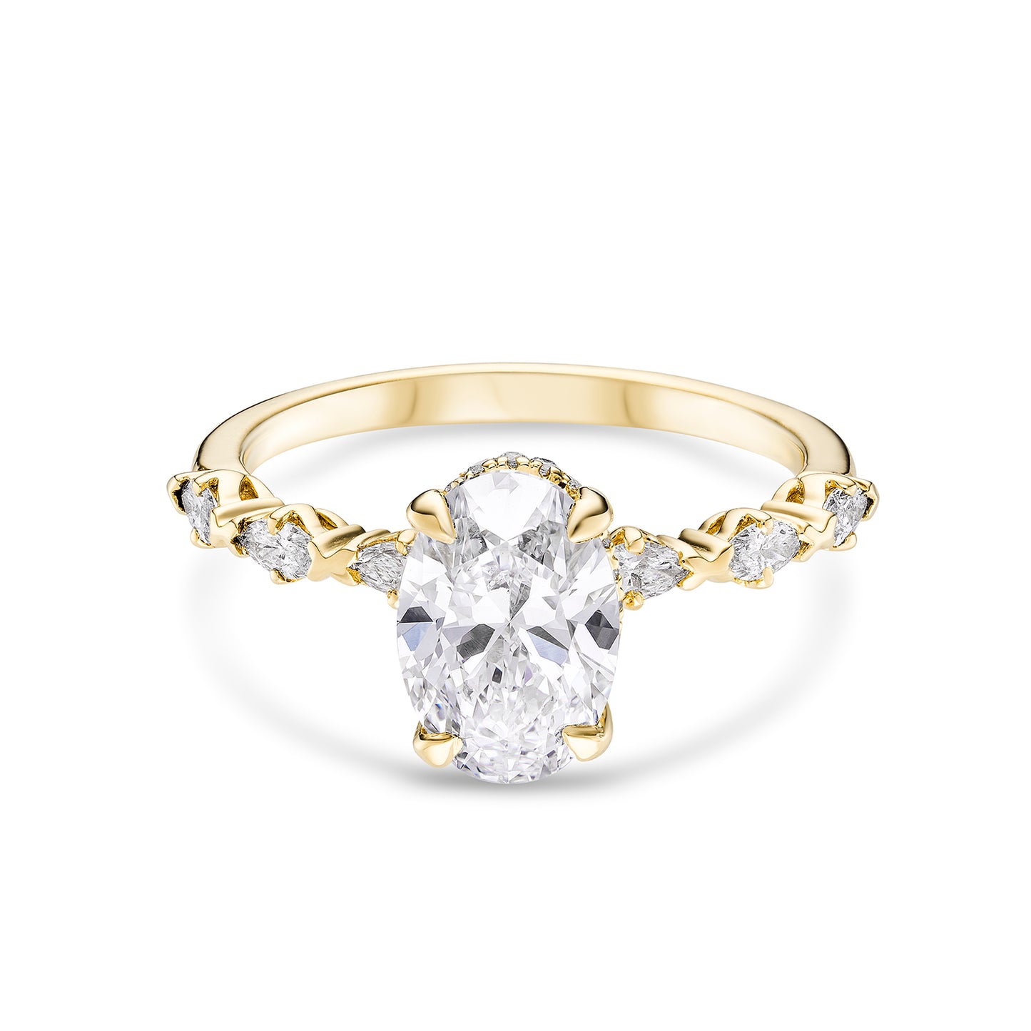 The Arabella, Oval-cut Centre with Marquise-cut Side Stones Diamond Ring