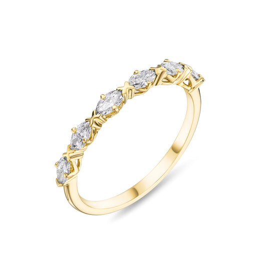 The Arabella Half Eternity Band with Marquise-cut Diamonds