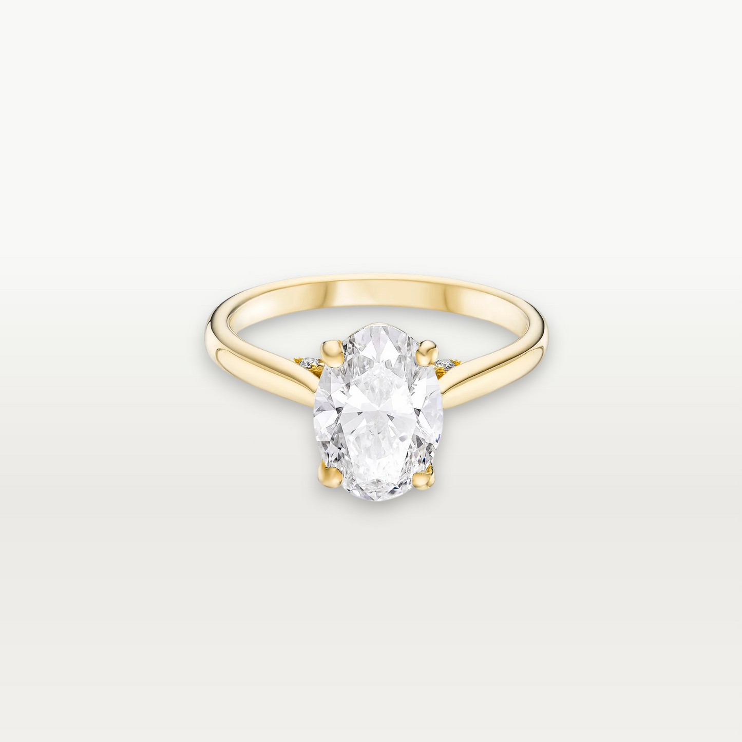 The Solitaire II, Oval-cut Diamond Ring with Hidden Pavé