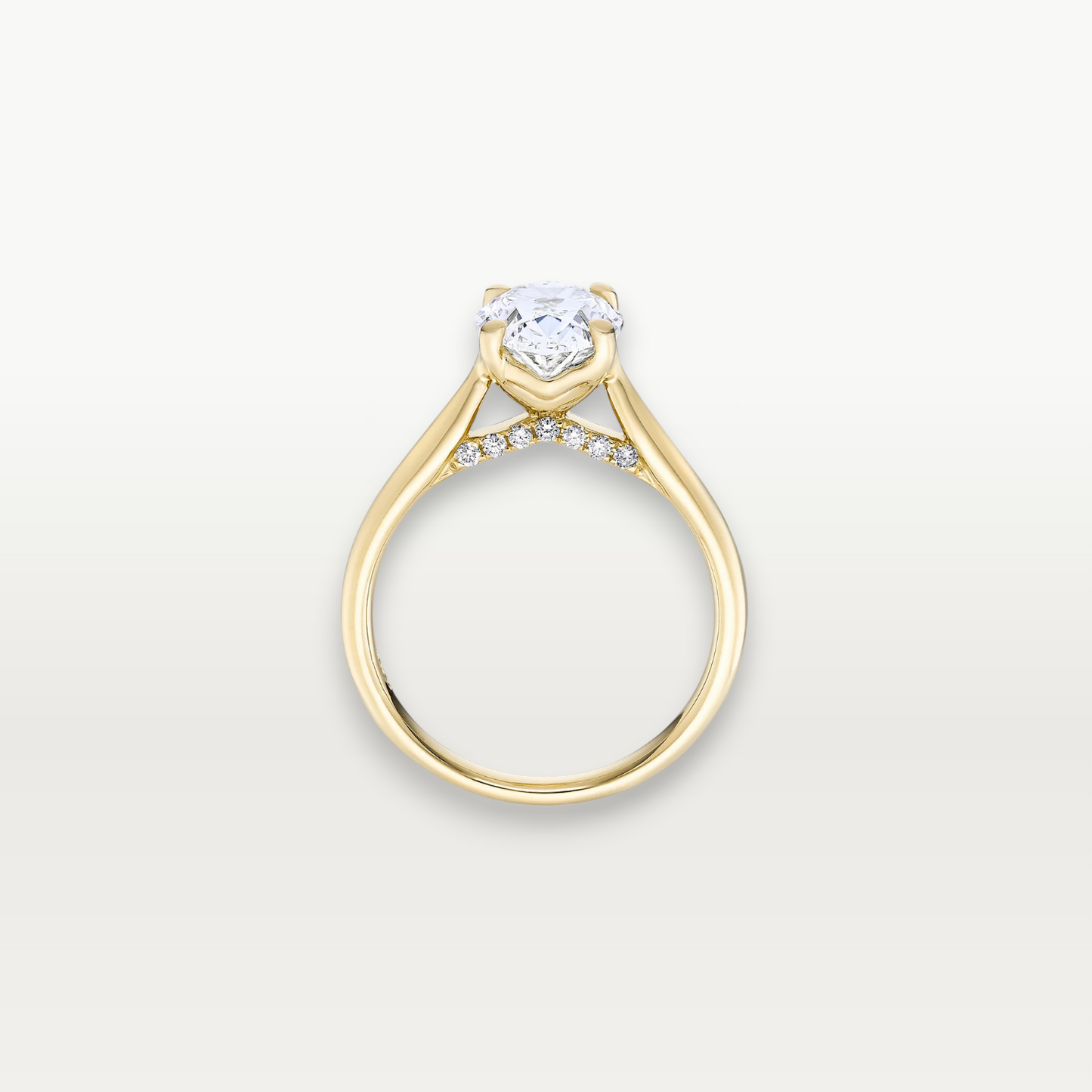 The Solitaire II, Oval-cut Diamond Ring with Hidden Pavé