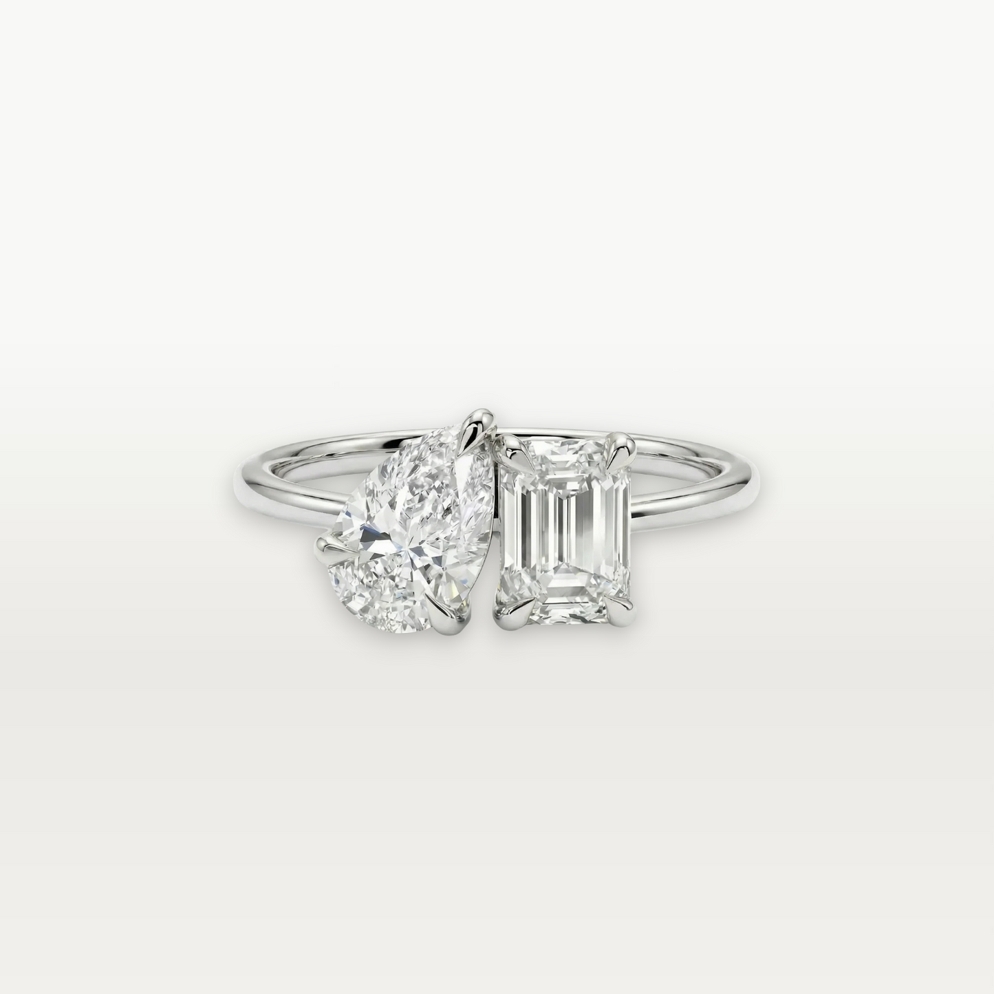 The Toi et Moi, Pear and Emerald-Cut Diamond Ring