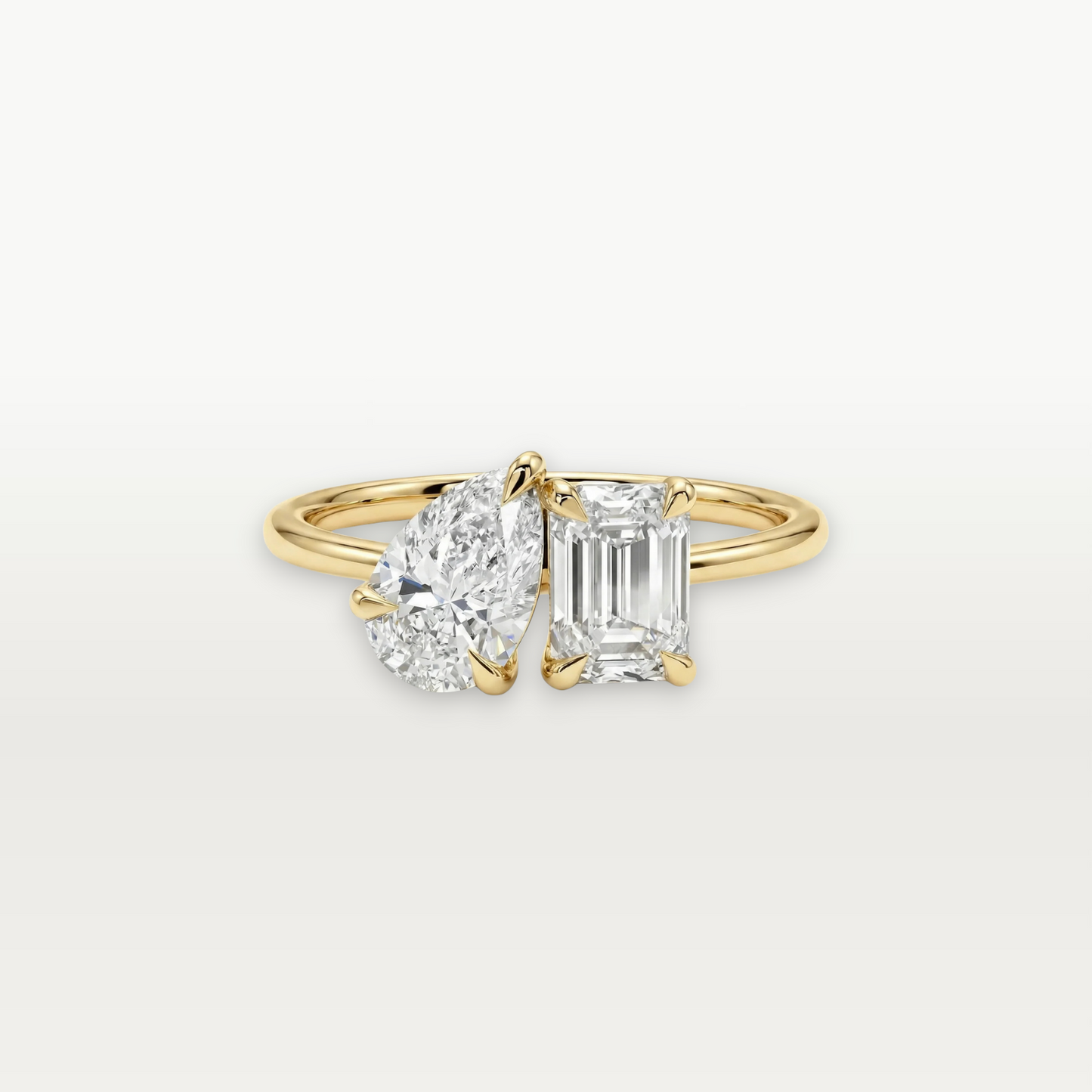 The Toi et Moi, Pear and Emerald-Cut Diamond Ring